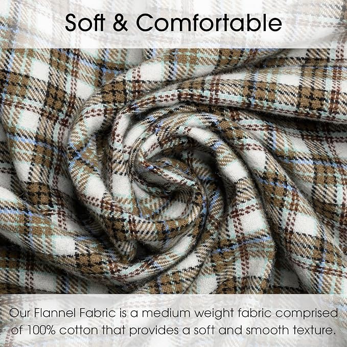 Pico Textiles 25 Yards Bolt Olive Green and Tan Tartan Plaid Flannel Fabric - Image 2