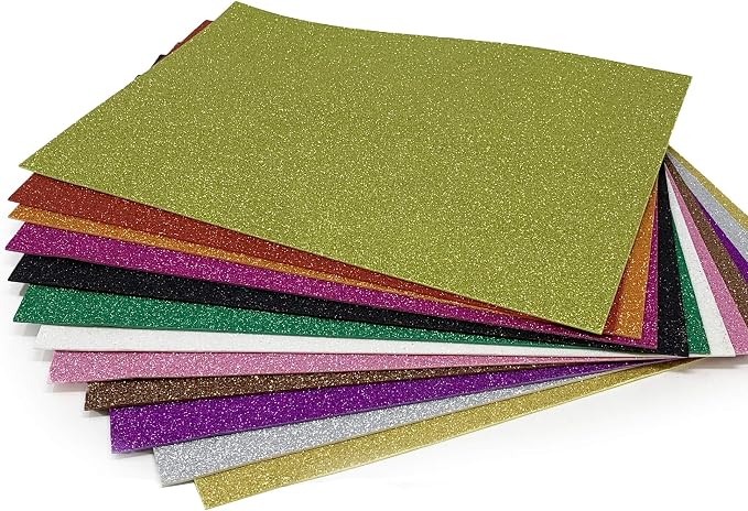 Allgala X-Large Glitter EVA Foam Sheets 12 Pack 12x16 inch Paper by Allgala