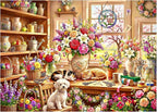Cozy Floral Retreat Puzzles for Adults 1000 Pieces, Challenging Jigsaw Puzzles by FLYHOUR