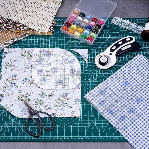 Kigley 2 Pcs Curved Corner Cutter Quilt Ruler Acrylic Sewing Patchwork Template - Image 6