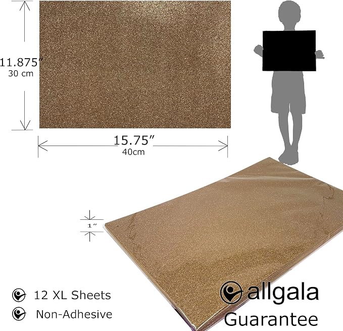 Allgala X-Large Glitter EVA Foam Sheets 12 Pack 12x16 inch Paper Sheets- Light - Image 2
