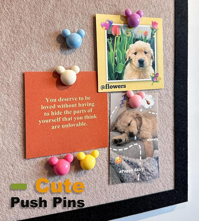24 Pcs Cute Push pins, Colorful Decorative thumbtacks, Mouse Push pins - Image 4