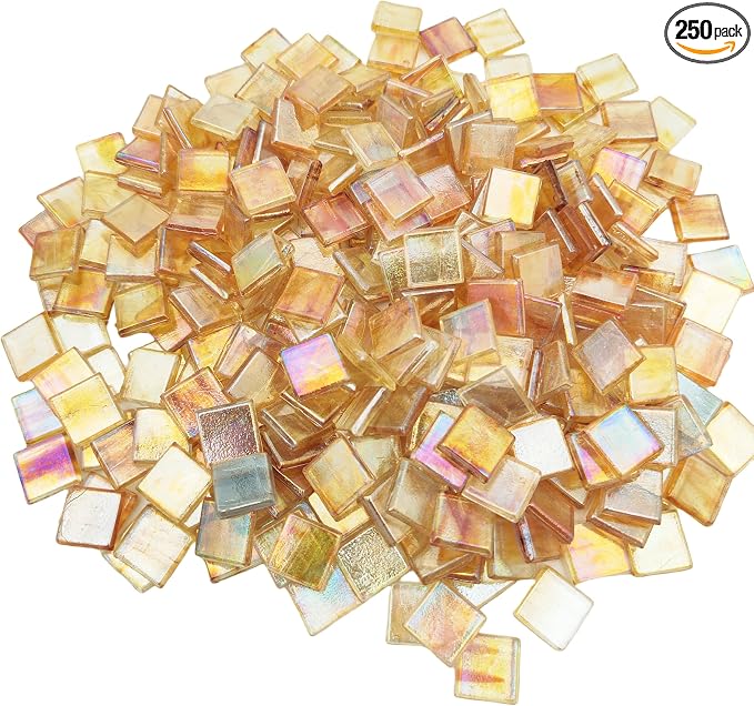 1.1 LB Ice Jade Mosaic Tiles, 0.59“ Square Glass Mosaic Pieces by BTMIEY