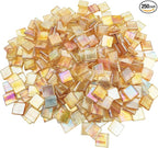 1.1 LB Ice Jade Mosaic Tiles, 0.59“ Square Glass Mosaic Pieces by BTMIEY