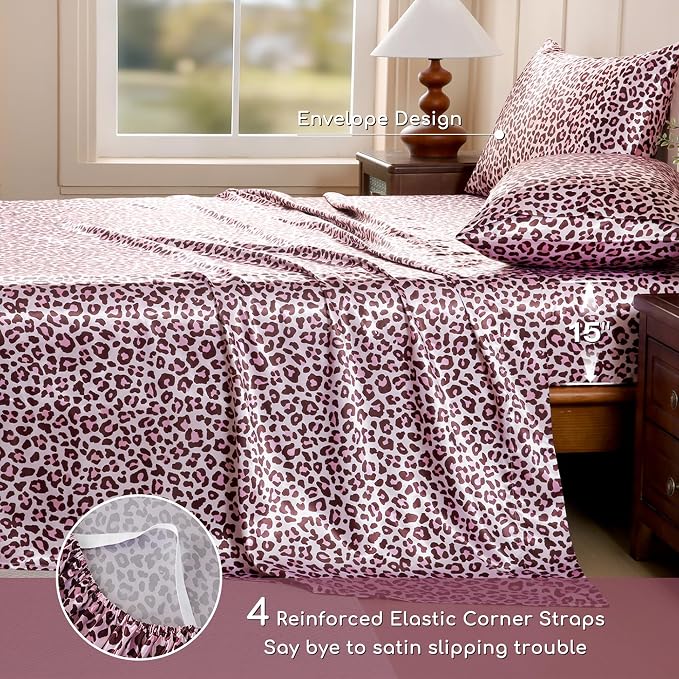 MR&HM Satin Bed Sheets, California King Size Sheets Set - Image 6
