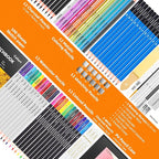 Caliart 176PCS Art Supplies Sketching Kit, 100 Sheets 3-Color Sketch Book | - Image 6