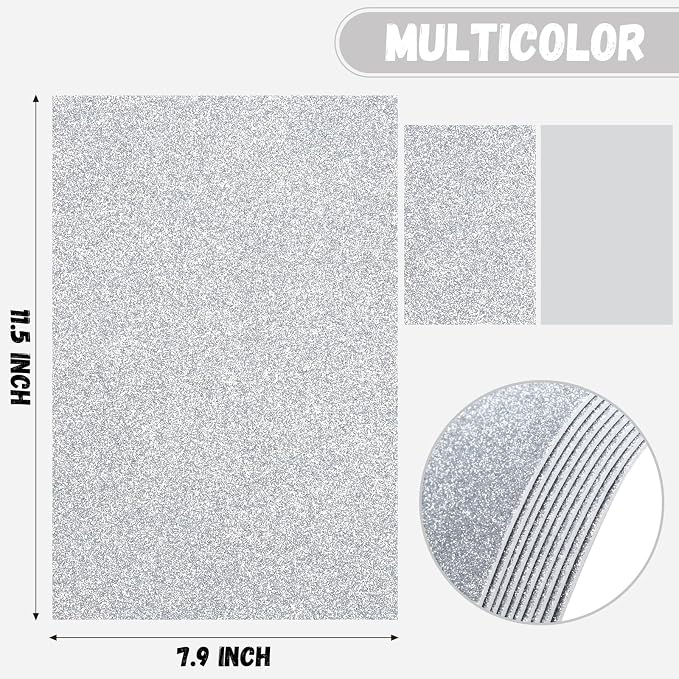 10 Pack Glitter Foam Sheets Craft 8 x 12 inch | Sparkles Foam Paper - Image 2