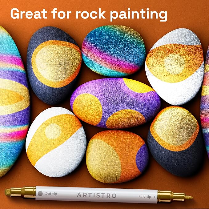 ARTISTRO 36 Metallic Dual-Tip Acrylic Paint Markers – Paint Pens Set - Image 8