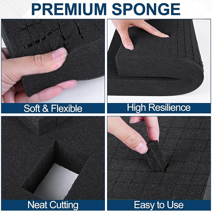 4 Pcs Pick and Pluck Foam Sheets 16" L x 12" W x 2" T Polyurethane Pick Apart - Image 3