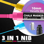 Window Chalk Markers for Blackboard，10 Colors Washable Glass Jumbo Liquid Chalk - Image 2