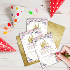Princess Birthday Invitations, 25 Double-Sided Magical Kingdom Castle Party - Image 3