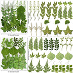 84Pcs Real Natural Dried Pressed Flowers & Green Leaves - Image 4