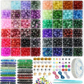 JULIMAIDONG 8mm Glass Beads for Bracelets 1000pcs, 24 Colors Round Crystal by JULIMAIDONG