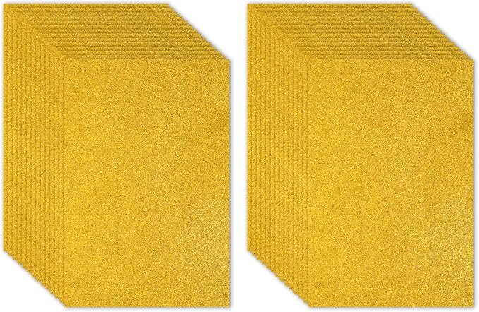 PATIKIL 30Sheets Yellow EVA Glitter Foam Sheet 11.8 x 7.9 Inch 2mm Thick by PATIKIL