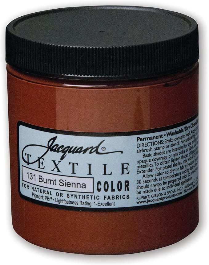 Jacquard Fabric Paint for Clothes - 8 Oz Textile Color Burnt Sienna Leaves by Jacquard