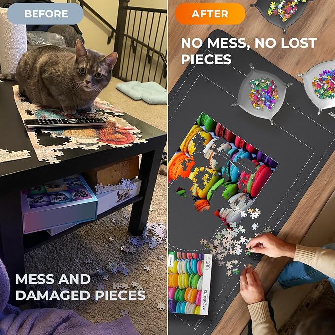 Newverest Jigsaw Puzzle Mat Roll Up, Saver Pad 55” x 35.5” Portable Keeper Up - Image 5