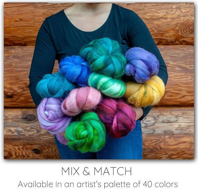 Wool Roving Hand Dyed. Super Soft BFL Combed Top Pre-Drafted - Image 5