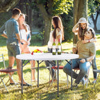 SUPER DEAL 4 Foot Round Folding Card Table - Image 2