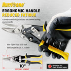 HURRICANE 10 inch Aviation Tin Snips, Straight Cut Metal Shears - Image 4