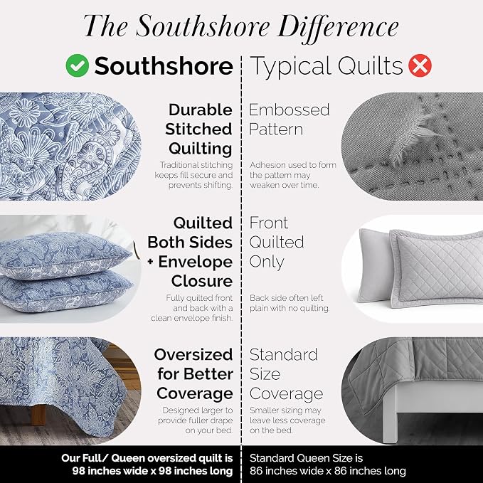 Southshore Fine Living, Inc. Paisley Quilt Queen Size Bedding Set, Full Size - Image 4