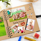 Bstorify Square Scrapbook Photo Albums 36 Pages Brown Thick 200gsm Kraft Paper - Image 5