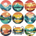 Clendo 8 Pcs Landscape Diamond Art Coasters Kit by Clendo