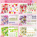 481 PCS Pressed Flowers for Crafts, Real Dried Pressed Flowers Nature Dry - Image 4