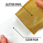 Golden Glitter Heat Transfer Vinyl, Glitter Iron-On - Image 3