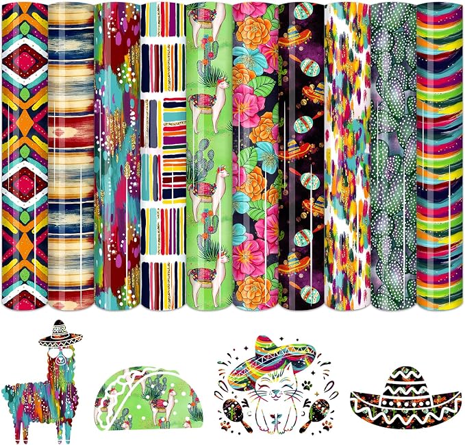 HTVSTD Mexican Fiesta Heat Transfer Vinyl 10SheetS 12×10in Iron on Vinyl | by CraftingEveryday
