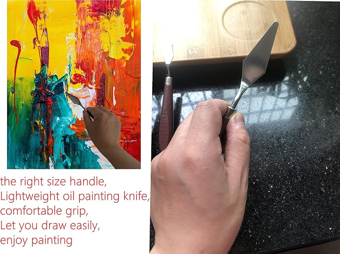 5 PCS Painting Knives Stainless Steel Spatula Palette Knife Oil Painting - Image 4