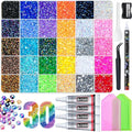 40000 Pcs Resin Jelly Rhinestones Kit, 30 Colors 4mm Flatback Rhinestones by Lotwow