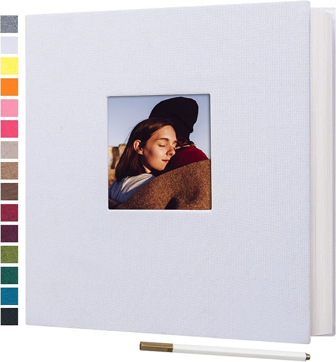 potricher Large Photo Album Self Adhesive 3x5 4x6 5x7 8x10 10x12 Pictures Linen by potricher