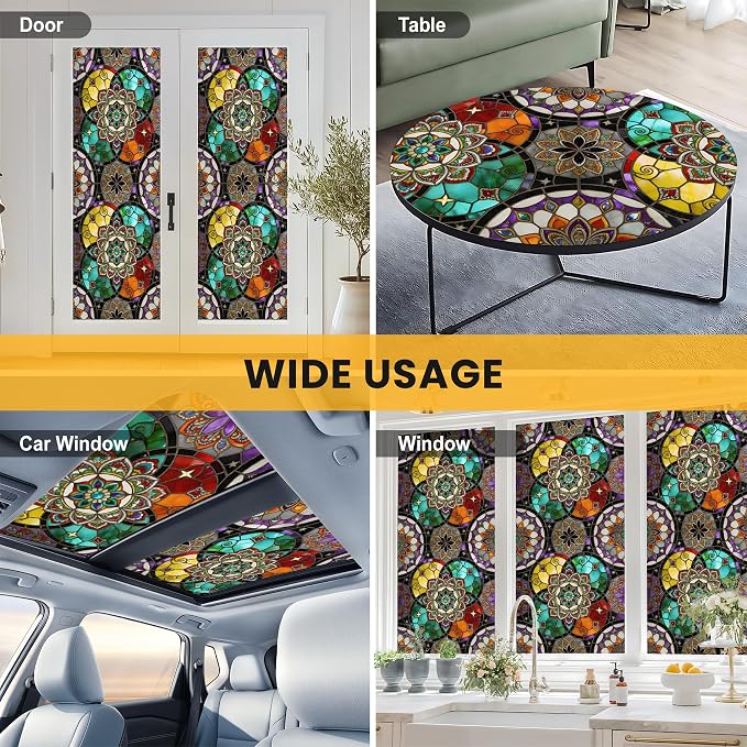 Stained Glass Window Privacy Film Static Cling - Image 8