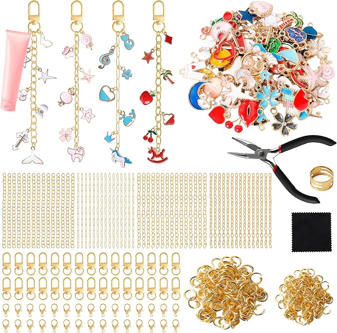 SUTROMA 423Pcs Lip Gloss Charms Keychain Kit by Unknown