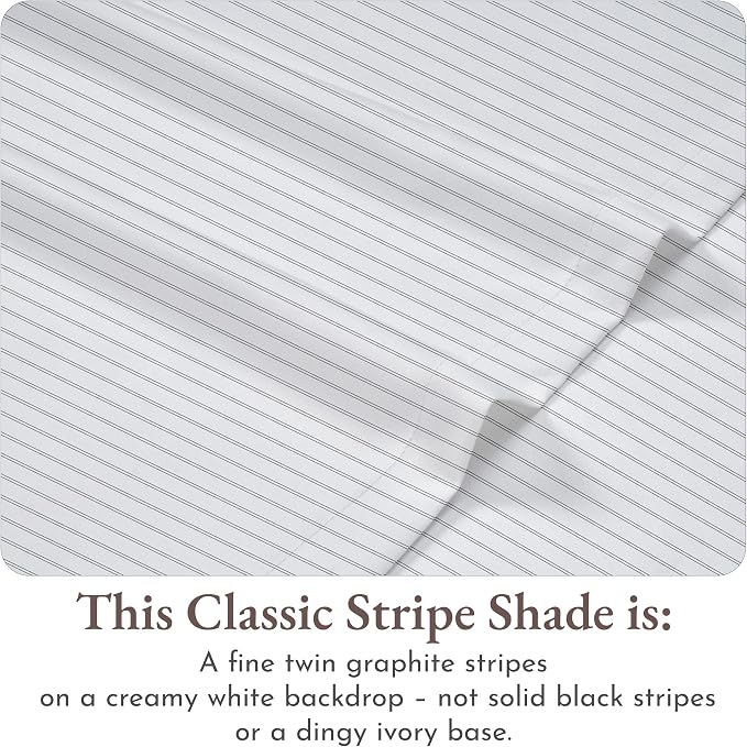California Design Den Full Sheet Set Stripe, 100% Cotton, Deep Pocket Full - Image 4