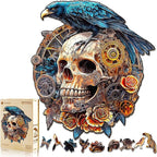 KAAYEE Wooden Puzzles for Adults, 3D Visual Effect Raven & Mechanical Skull by KAAYEEDirect