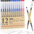 Japanese Style Black Blue & Red Gel Ink Pens, 0.35mm Extra Fine Point, No by RIANCY