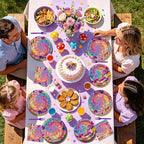 96Pcs Tie Dye Mushroom Birthday Party Decorations Tie Dye Plates and Napkins - Image 8