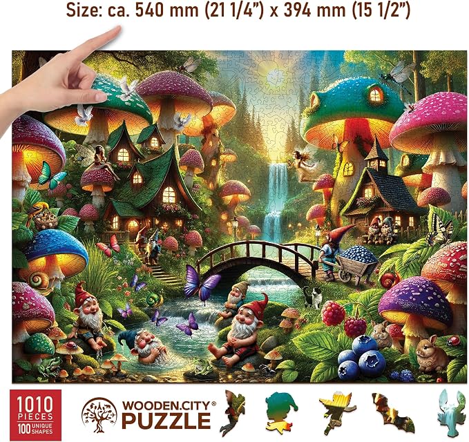 WOODEN.CITY Wooden Puzzle 1000 Pieces Mushroom Wonderland – Premium 1000 Piece - Image 4