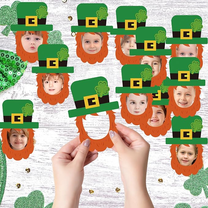 50 Pcs St. Patrick's Day Bulletin Board Leprechaun Hat Cutouts | Green - Image 4