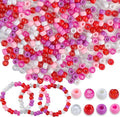 1000PCS 6x9mm Valentine's Day Red Theme Pony Beads Bulk, Kandi Beads by NikkiGuojewelry