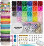 JULIMAIDONG 6mm Glass Beads for Bracelets 1400pcs, 24 Colors Round Crystal - Image 3