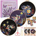 Uniartfy 3 Sets Hand Embroidery Starter Kits by Uniartfy