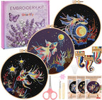 Uniartfy 3 Sets Hand Embroidery Starter Kits by Uniartfy