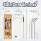 Softy Straws Premium Reusable Stainless Steel Drinking Straws - Image 2