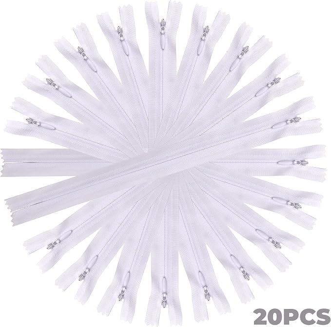 YAKA 20pcs White Nylon Invisible Zippers Tailor Sewing Tools Garment - Image 3