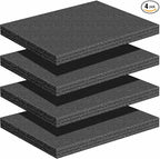 Treela 4 Pcs Customizable Polyethylene Foam Sheets 16x12x1.5" Black Thick by Treela