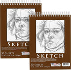 U.S. Art Supply 11”x14 Premium Heavy-Weight Paper Spiral Bound Sketch Book: 90 by USArtSupply