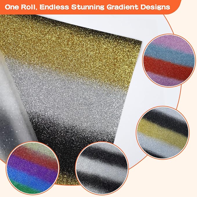 guangyintong Rainbow Glitter Heat Transfer Vinyl Rolls - Image 2