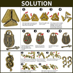 Brain Teaser Puzzles- 3 PCS Metal Puzzles Kit Metal Cast Puzzle Games Toys - Image 5